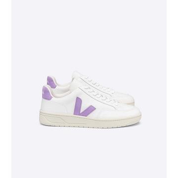 Αθλητικά Παπούτσια γυναικεια Veja V-12 LEATHER White/Purple | GR 677SGL